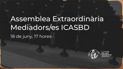 18 de junio, 17h. Asamblea Extraordinaria Mediadores/as ICASBD