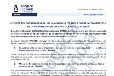 Abogacía Española analiza el texto definitivo de la Proposición de Ley sobre las mutualidades