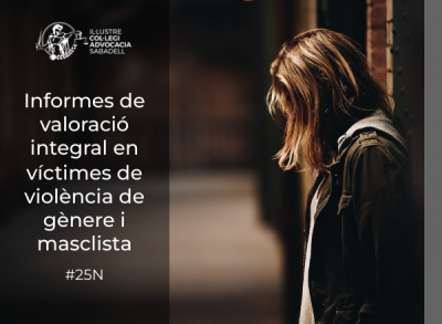 23 de novembre, 17h. Informes de valoració integral en víctimes de violència de gènere i masclista